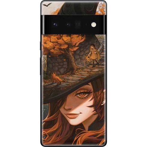 Halloween Pumpkin Witch with Fox by Ivy Dolamore Google Pixel 6 Pro Skin
